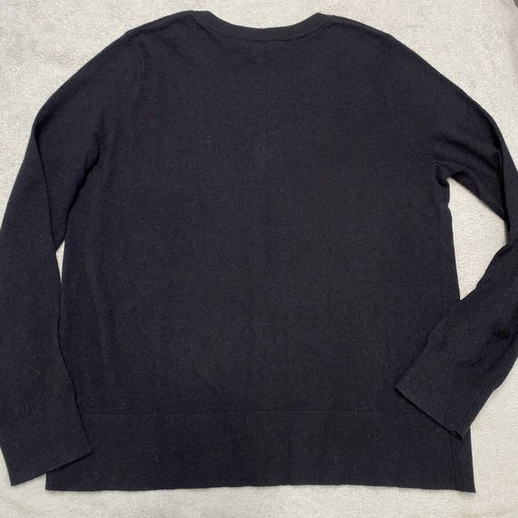 Lilly Pulitzer Odetta Sweater Large Black Rhinestone Merino Wool Cashmere Knit - Picture 4 of 9